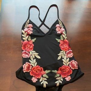 LF Seek The Label Rose Bodysuit SZ S